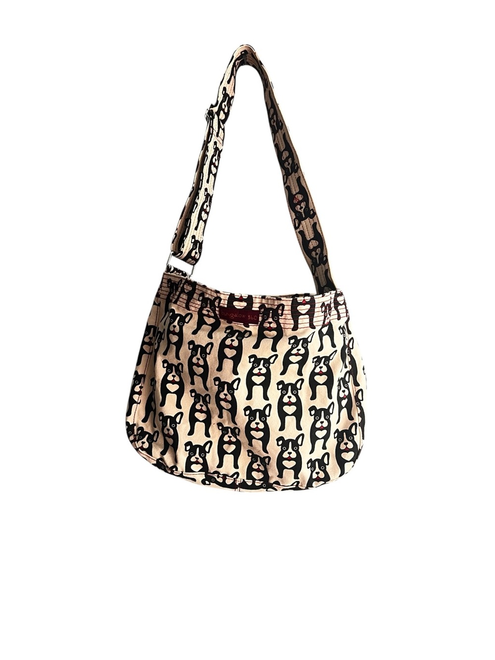 Bungalow 360 Canvas Crossbody Bag with Dog Print - Beige